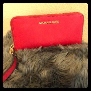 Red Michael Kors wallet